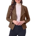 thumbnail image 2 of CharmCyan Womens Open Front Blazer Long Sleeve Lapel Collar Work Office Business Casual Suit Jacket for Professional Attire Coffee XL, 2 of 2