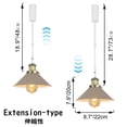 thumbnail image 3 of FSLiving Adjustable Height Track Pendnat Light H-Type Retractable Lift Track Spotlight with Telescoping Rod Adjustable Gimbaled Lamp-Post Halo Track DIY Cover Lamp, Brown - 3 Lights, 3 of 7