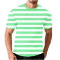 thumbnail image 2 of Lutiedan Mens T-Shirt Loose Fit Stripes Crewneck Lightweight Cooling Casual Tee Waffle Summer Vacation Short Sleeve Basic Tees, 2 of 6