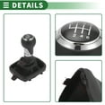 thumbnail image 5 of Unique Bargains Gear Shift Knob with Cover 6 Speed Manual Stick Shifter for Audi A3 8P Faux Leather Chrome Red Black, 5 of 6