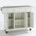 thumbnail image 3 of Pemberly Row Traditional Wood/Stainless Steel Top Kitchen Cart in White, 3 of 6