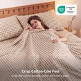 thumbnail image 5 of U by Bedsure Gingham Queen Sheets, 4 Pieces 16" Deep Pockets Soft Prewashed Microfiber Plaid Bed Sheets Set, Brown, 5 of 9