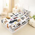 thumbnail image 4 of jejeloiu Watercolor Cat Floral Twin Sheet Sets Kids,Wildflower Kitten Pattern Bedding,3-Piece, 4 of 6