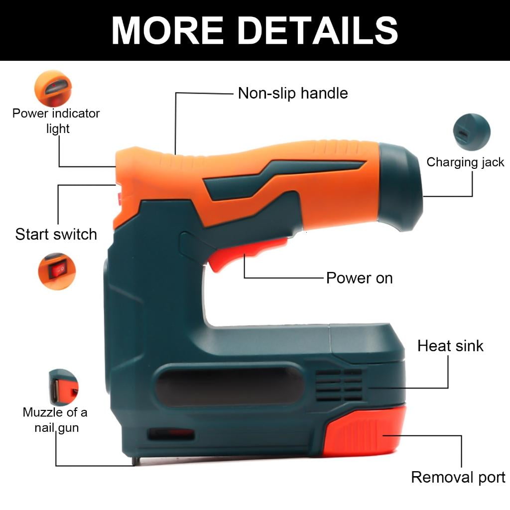 SIEYIO Electric Staple Guns Cordless Upholstery Stapler Nail Guns for Wood Rechargeable Nailer Kit Staple Nails Staple Remover