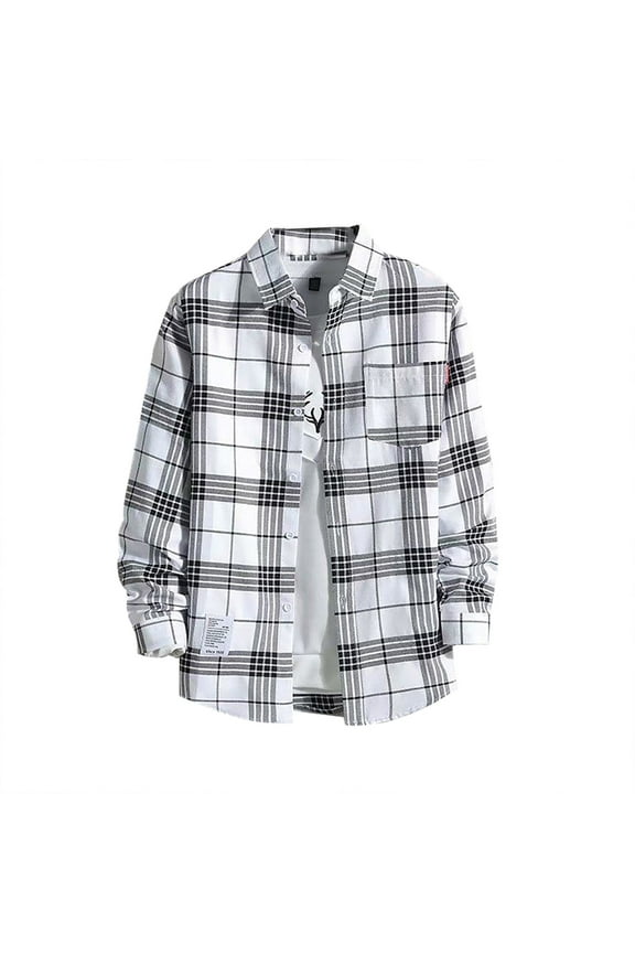 Shirts For Men Western Cowboy Pearl Snap Shirts for Men Long Sleeve Vintage Buttons Down Plaid Shirt