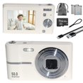 thumbnail image 1 of MAKATA Compact Digital Camera 50MP 16X Zoom HD 1080P - Point and Shoot Digital Camera 32GB Two Batteries - Kids Camera for Boys Girls Toddler Kids Students Beginners - Birthday or Holiday Gift (WHITE), 1 of 10