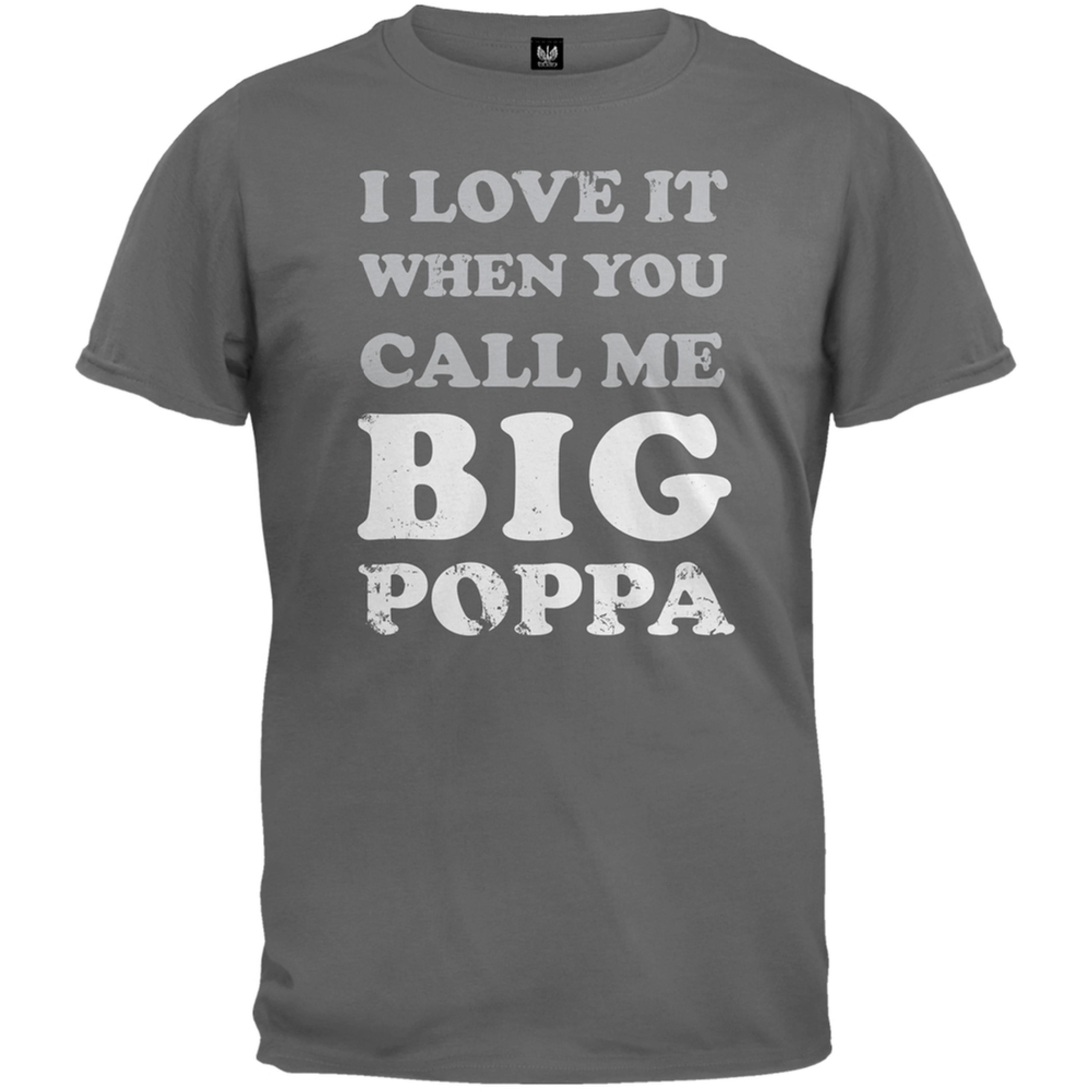 Call Me Big Poppa Charcoal Grey Adult T 