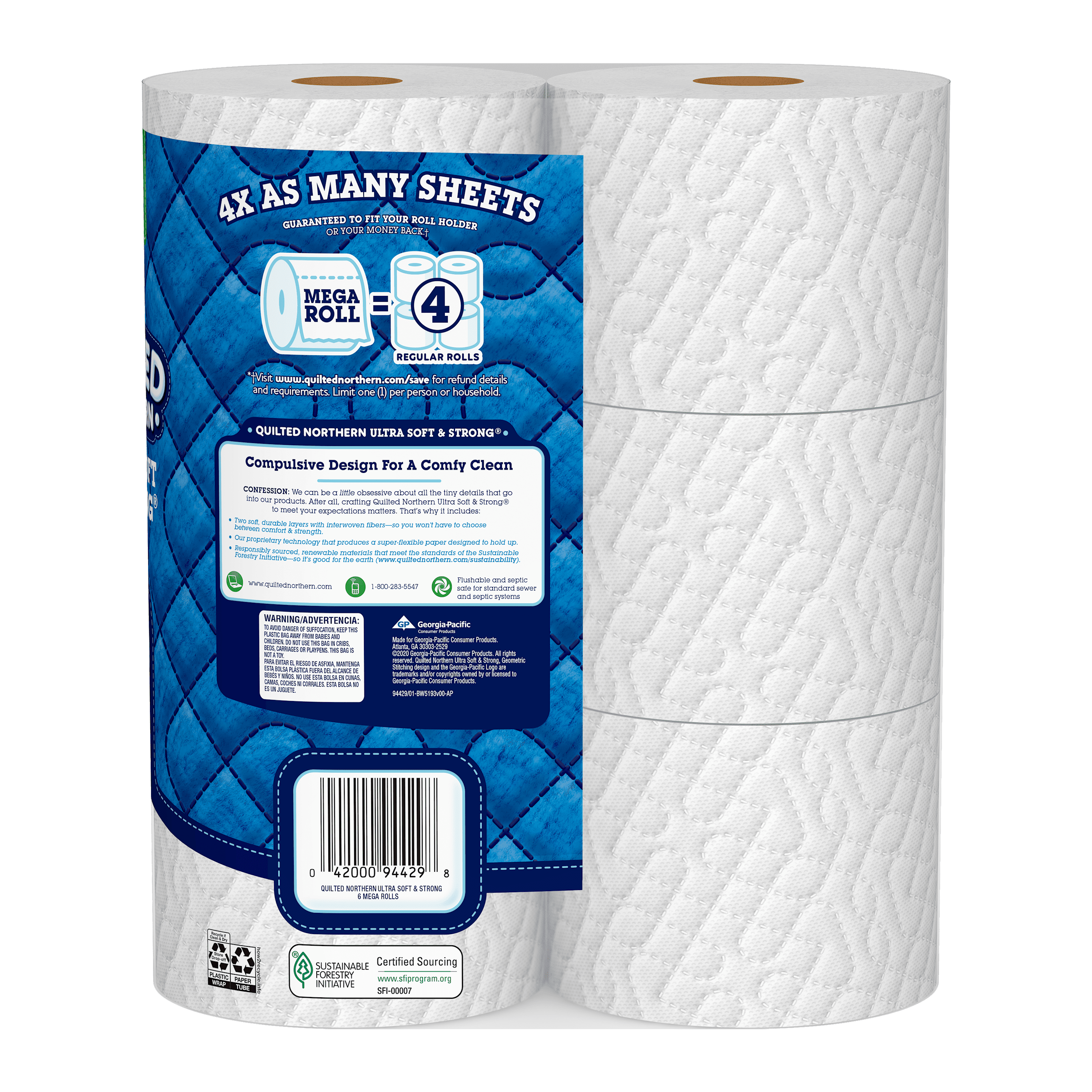 Quilted Northern Ultra Plush Toilet Paper 6 Rolls, 6 rolls - Baker's