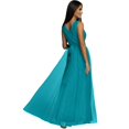 thumbnail image 2 of Vestido largo de dama de honor con cuello en V para mujer, vestido de baile de graduación, fiesta de noche, cóctel, vestidos largos divididos, 2 of 4