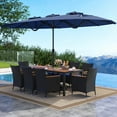 thumbnail image 2 of Costway 11 PCS Patio Wicker Dining Set with Double-Sided Outdoor Umbrella 8 Stackable Chairs, 2 of 7