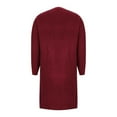 thumbnail image 4 of YOTAMI Long Knitted Cardigan Sweaters for Women Fall Fashion Open Front Long Sleeve Lightweight Loose Cardigan Tops with Pocket Solid Color Casual Cardigan Wine XL, 4 of 5