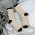thumbnail image 5 of Rateoe Brown Gingham for Women Casual Calf Socks - Cute Crew Socks - Thin Soft Above Ankle Socks Size 5-11, 5 of 6