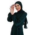 thumbnail image 3 of Belt Detailed Modest Dress Emerald Green, 3 of 5