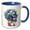 Blue/White, variant on 3drose, Cute Old Couple with His Arm Around Her Illustration, 11oz Magic Transforming Mug