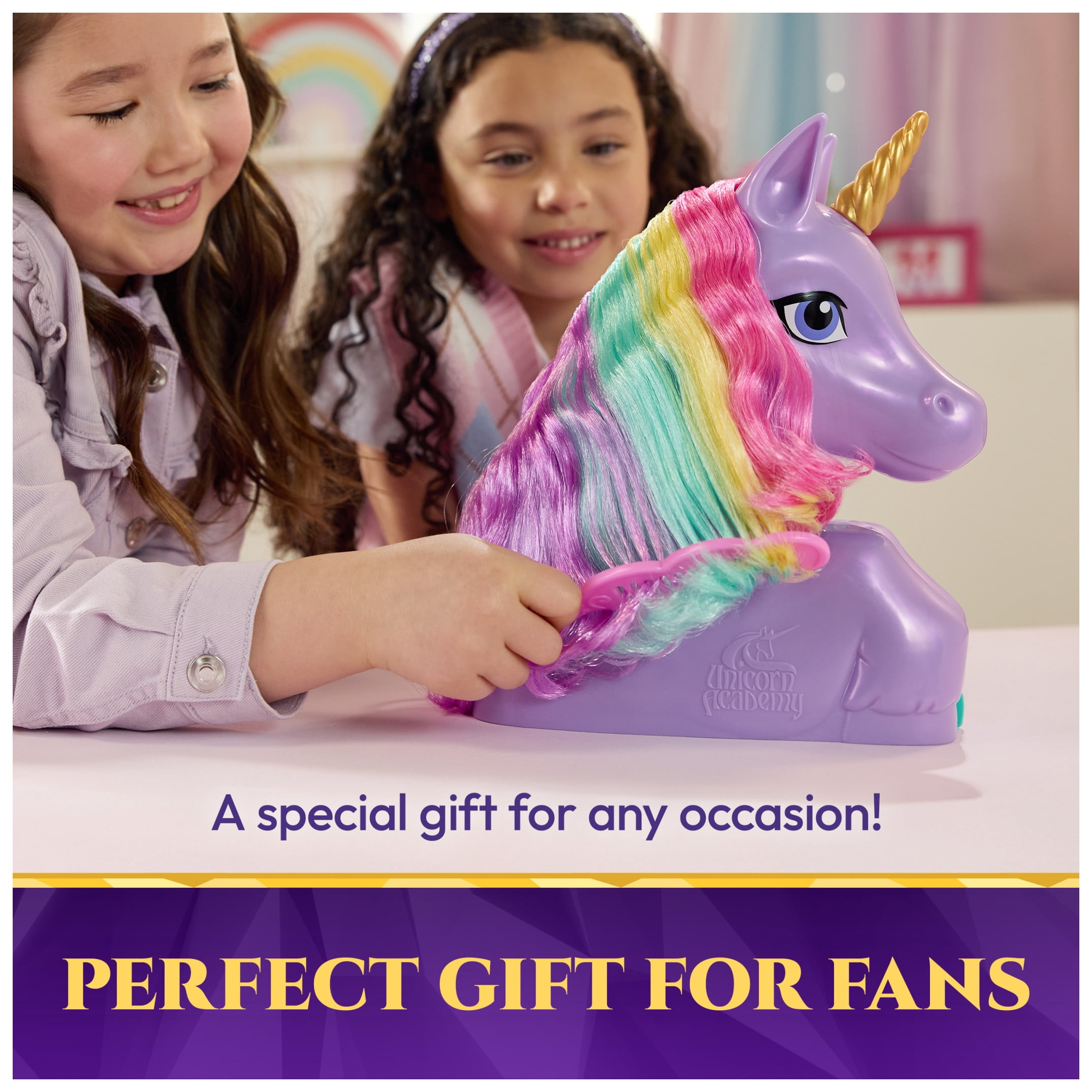 Unicorn Academy, Wildstar 2-in-1 Styling Head & Playset with Hair Accessories and 2 Mini Figures