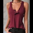 thumbnail image 4 of Camisetas Sin Mangas para Mujer, Informales, Lindas, de Verano, para Vacaciones en la Playa, Básicas, Color Vino Tinto, Talla M, 4 of 6