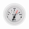 thumbnail image 1 of Sierra Marine Gauge Oil Pressure 68367P Arctic Series; 2 Inch; Short Electrical Sweep; Analog; 0-80 PSI; Without Programmable Warning Indicator; White Face/White Bezel/Black Pointer With Orange Tip, 1 of 3