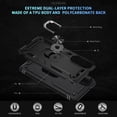 thumbnail image 6 of Dteck Case for Samsung Galaxy S25 Edge,Military Grade Drop Impact Case 360 Metal Rotating Ring Kickstand Holder Armor Heavy Duty Shockproof Cover for Galaxy S25 Edge,Black, 6 of 7