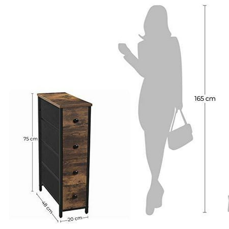 SONGMICS Narrow Dresser, Vertical Storage Unit with 4 ...