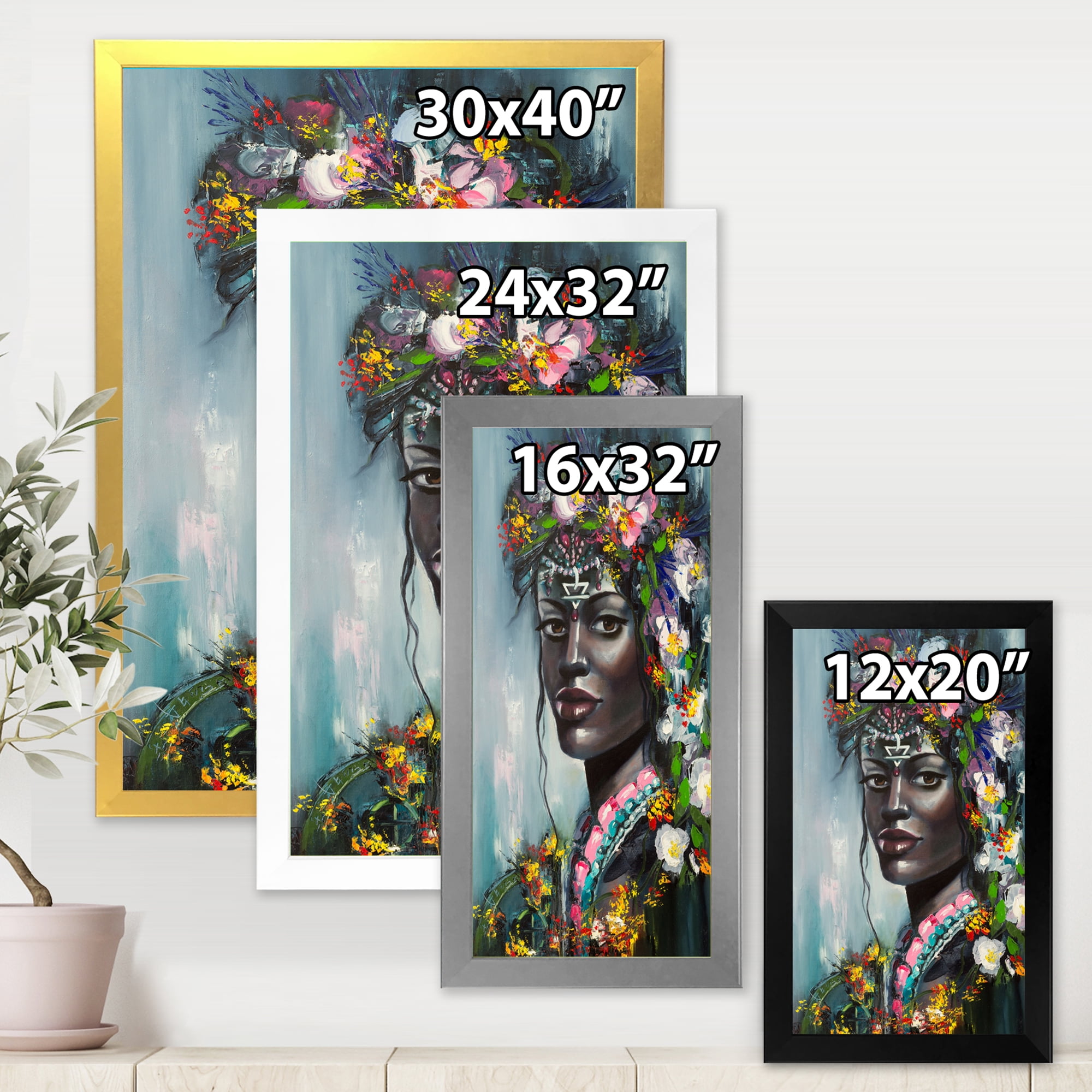Designart 'Portrait Of Traditional African American Woman' Modern Framed Art Print