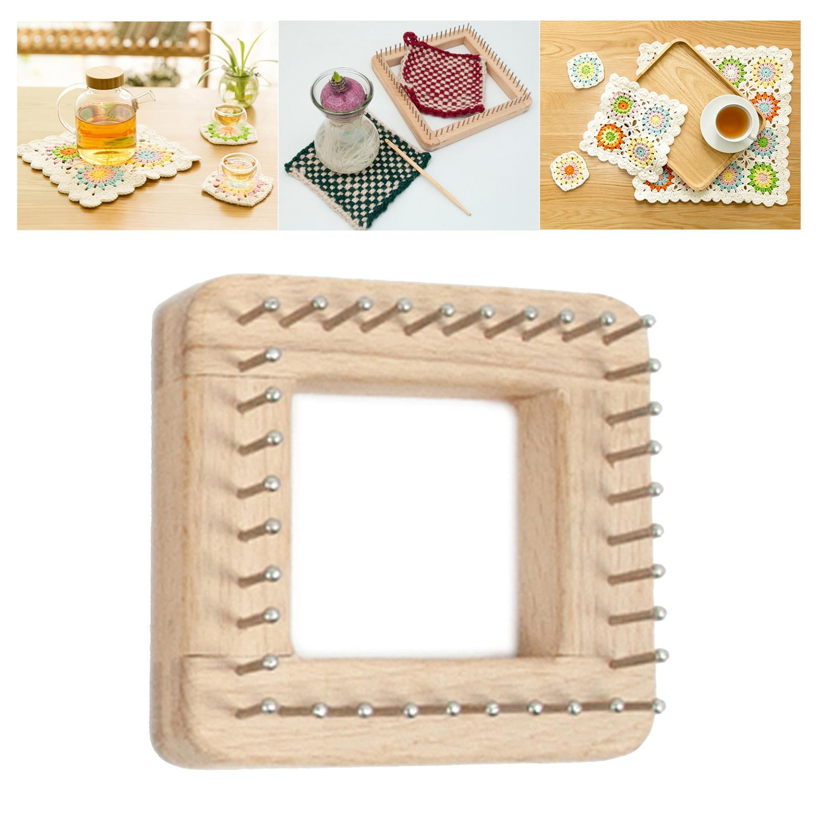 FVDPWYE 2Pcs Handcrafted Knitting Loom Weaving Board DIY Wooden Crochet Tools Beginners