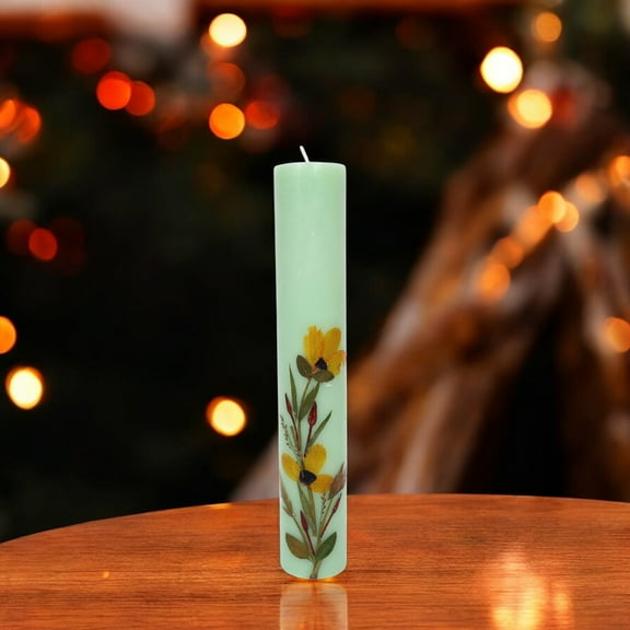 Eco-Friendly Soy Wax Pillar Candle - Lemongrass & Vanilla Essential Oil Infused