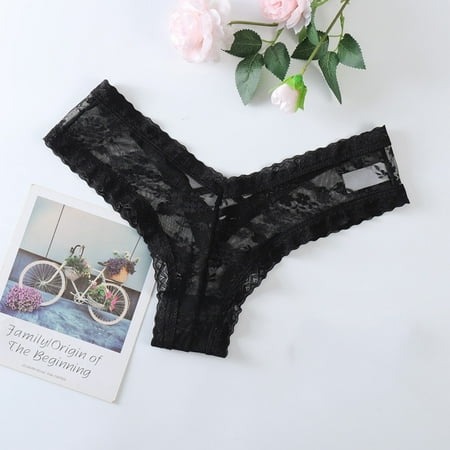 Ndbuld Underwear for Women Lingerie G-string Lace Briefs Underwear Panties T String Thongs Knick Christmas Deals