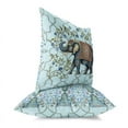 thumbnail image 5 of Elephant Moan Throw Pillow in Green 18 x 18 with removable cover, 5 of 6