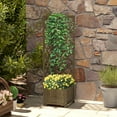 thumbnail image 2 of Outsunny Jardinière Surélevée en Bois avec Treillis, Carbonisée, 2 of 10