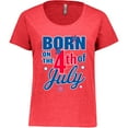thumbnail image 3 of Inktastic Born on the 4th of July Women's Plus Size T-Shirt, 3 of 5