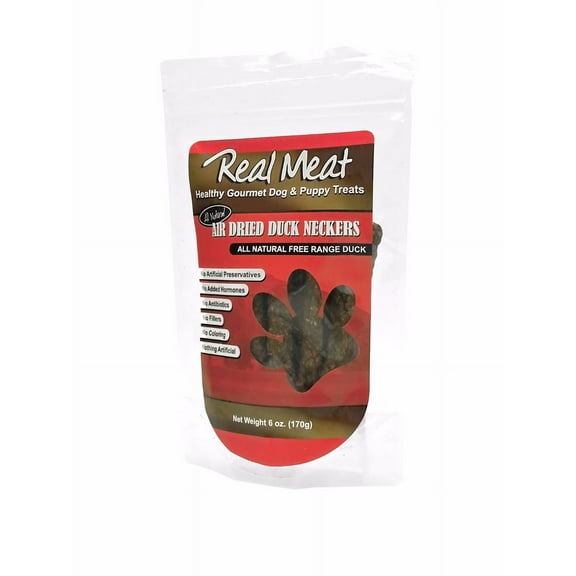 Real Meat Duck Neckers, Air-Dried, Free-Range, All-Natural 6oz