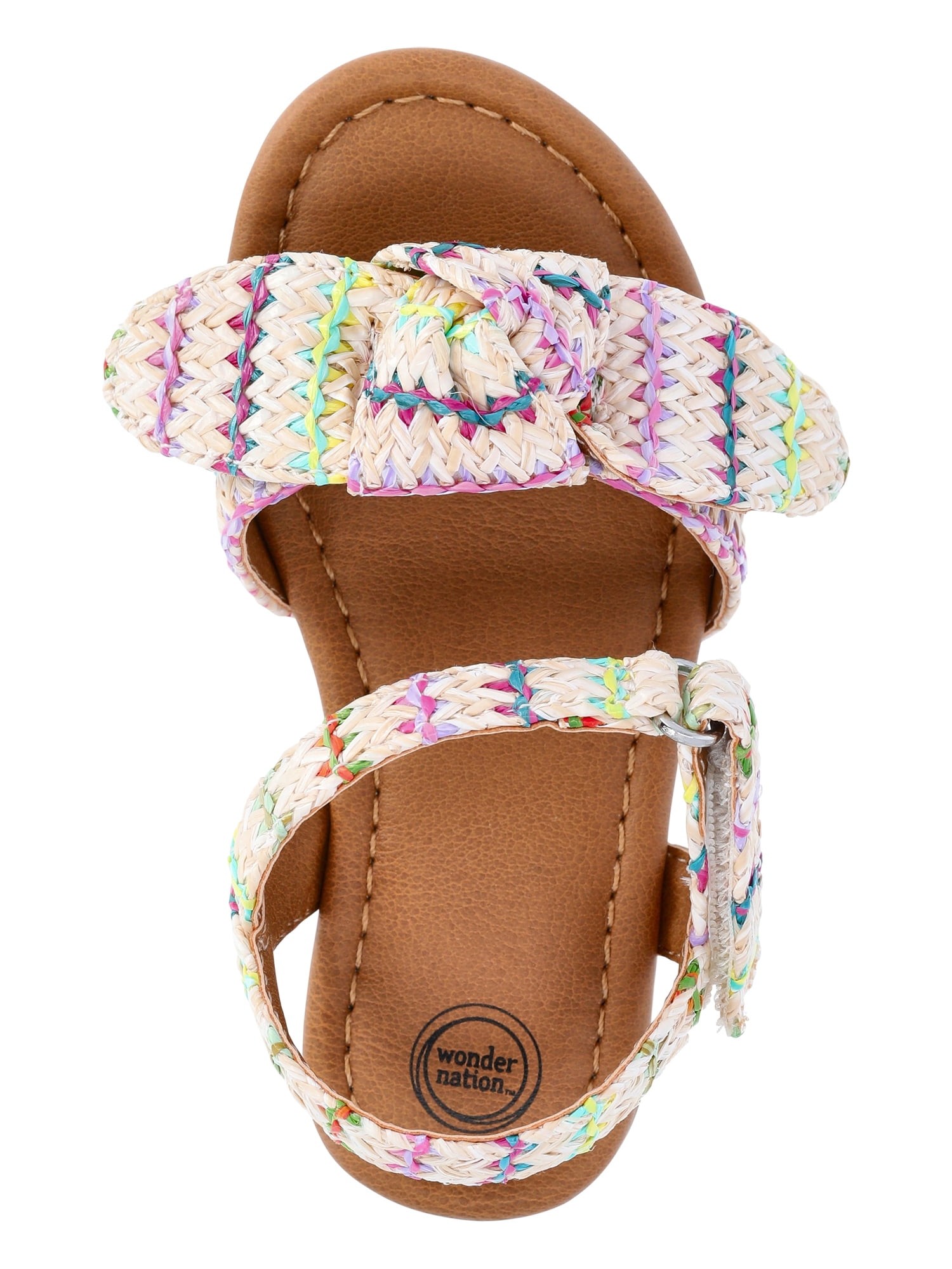 Wonder Nation Baby and Toddler Girls Raffia Knot Sandals