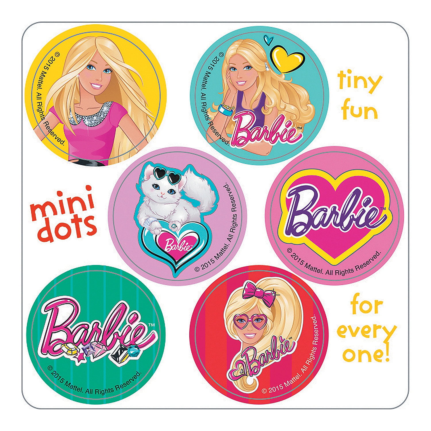 Barbie Mini Dot Stickers (450Pc) - Party Supplies - 450 Pieces