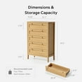 thumbnail image 2 of EYYTHUNG Farmhouse 5 Drawer Dresser 47" Tall Set of 2, Modern Storage Dressers Organizer, Wood Closet Chest of Drawers for Bedroom Living Room, Entryway, Natural Oak, 2 of 7