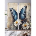 thumbnail image 3 of Sheer Curtain Panels Blue Butterfly Rod Pocket Voile Window Curtains White Daisy Window Treatments Ligh Filtering Privacy Curtain Drapes for Bedroom Living Room 2 Panel Set 108 Inch Length,, 3 of 9