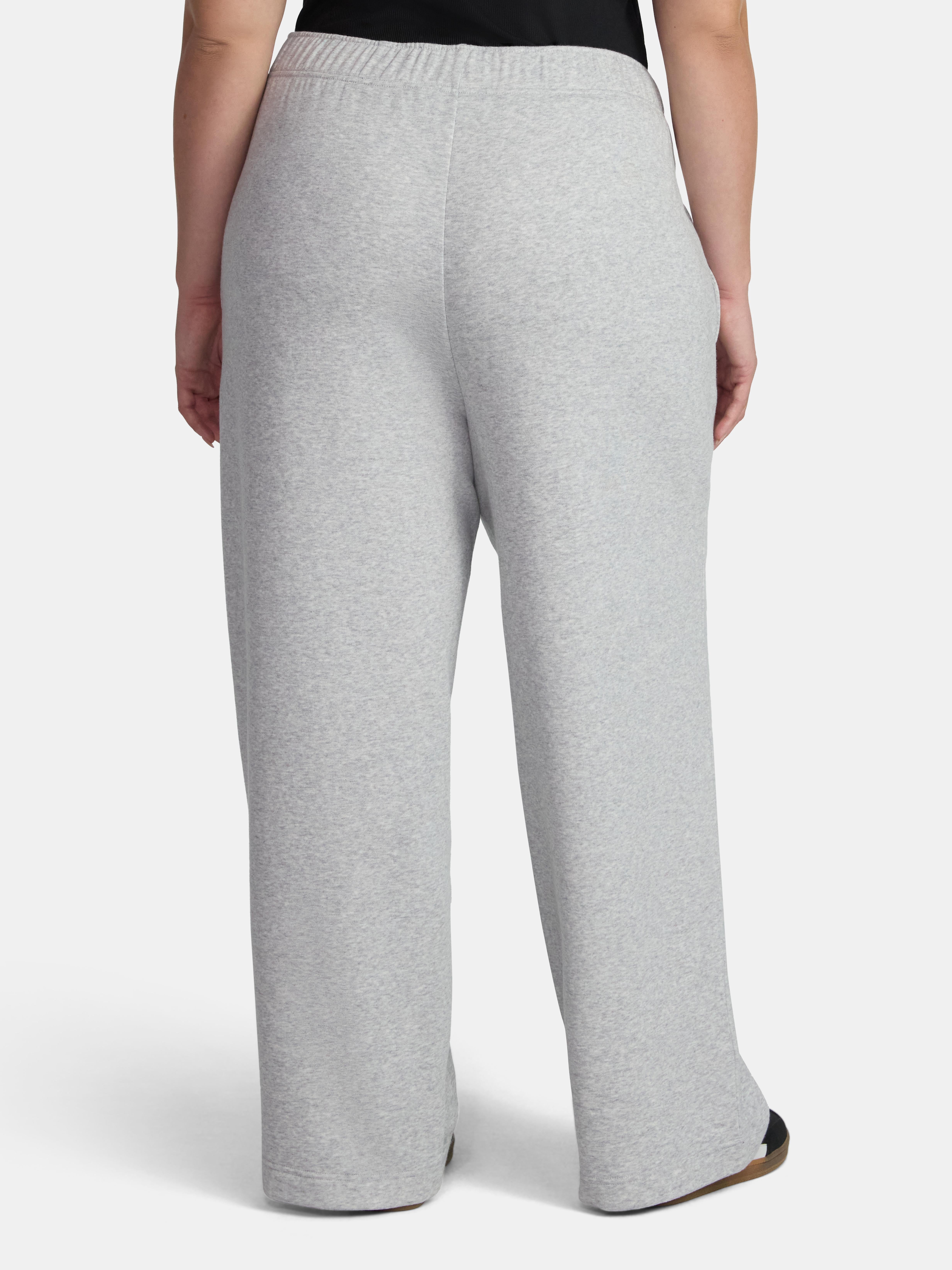 No Boundaries Soft Fleece Wide Leg Pants, 30” Inseam, 1 or 2-Pack, Women’s XXS-4X