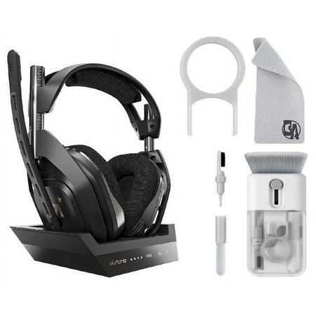 Astro Gaming A50 Wireless Dolby Atmos Over-the-Ear Gaming Headset for Xbox Series X|S, Xbox One, and PC with Base Station Black With Cleaning kit Bolt Axtion Bundle Like New