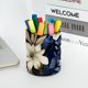 thumbnail image 5 of Organizador de escritorio compacto con portalápices: juego de accesorios de escritorio para estudio de maquillaje y arte, diseño de flores., 5 of 5
