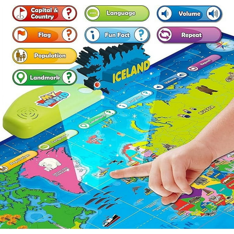 最高の学習i-Poster My Worldインタラクティブマップ Amazon.com: BEST LEARNING i-Poster My World Interactive Map