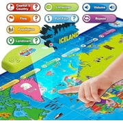 BEST LEARNING i-Poster Interactive Talking World Map for Kids Ages 5 to 12 Years Old