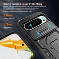 thumbnail image 4 of Rugged Phone Case for Google Pixel 11 Pro XL, Military Grade Shockproof Cover with Sliding Camera Lens Protector, 2-Way Kickstand, Anti-Slip, Heavy Duty Full-Body Drop Protection ﻿,Black, 4 of 8