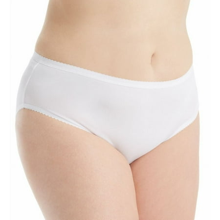 Women s Shadowline 11005P Plus Size Spandex Hipster Panty (White 2X)