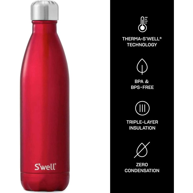 EDDIE BAUER STANLEY Thermos Vacuum Bottle 17oz .5L Red Stainless