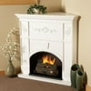 Real Flame Arched Carthage Corner Fireplace, White