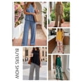 thumbnail image 6 of Anygrew Women's 2 Piece Matching Lounge Sets Asymmetrical Split Top and Wide Leg Pants With Pockets Summer Outfits Tracksuit Sets, 6 of 8