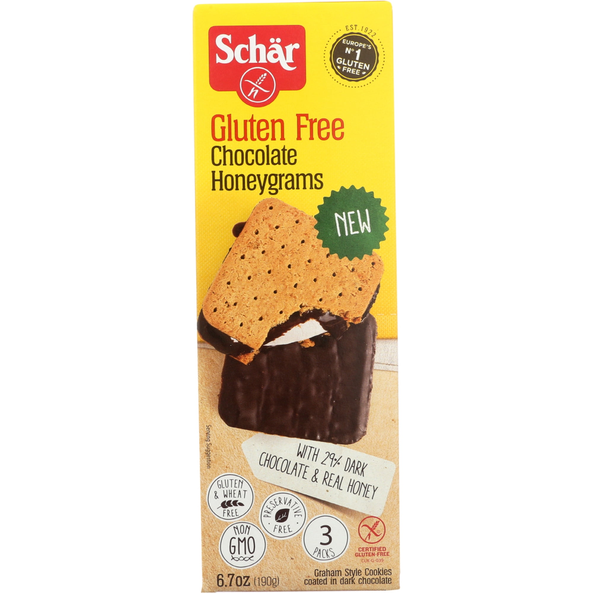 Schar - Gluten Free Honeygrams Crackers Chocolate - 6.7 oz.