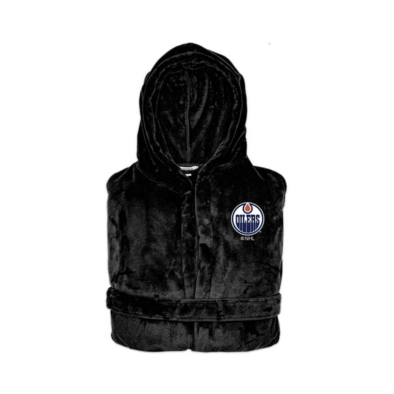 Unisex ISlide Black Edmonton Oilers Phantom Hooded Bathrobe