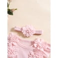 thumbnail image 5 of Newborn Baby Girl Lace Romper Dress 0 3 6 12 18 Months Short Sleeve Floral Ruffle Mesh Tutu Dress Cute Jumpsuits with Headband, 5 of 8