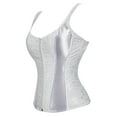 thumbnail image 3 of yunLCZ Womens Waist Trainer Corset Womens Satin Bustier Corsets Top Strapless Boned Waist Cincher Overbust Bustiers Plus Size Corsets, 3 of 4
