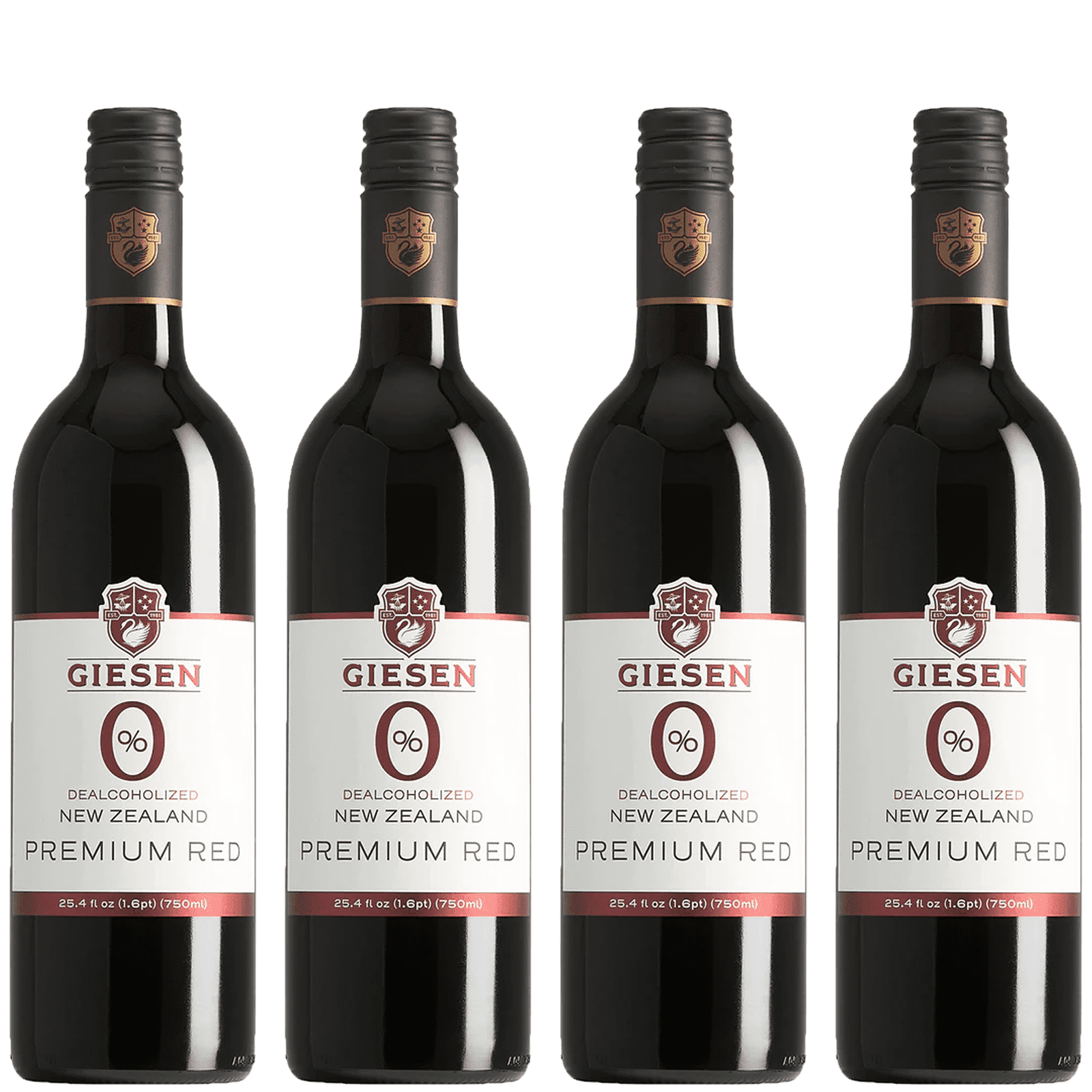Giesen Non-Alcoholic Premium Merlot Cabernet Franc Red Blend - Premium Dealcoholized Red Wine from New Zealand | 4 PACK